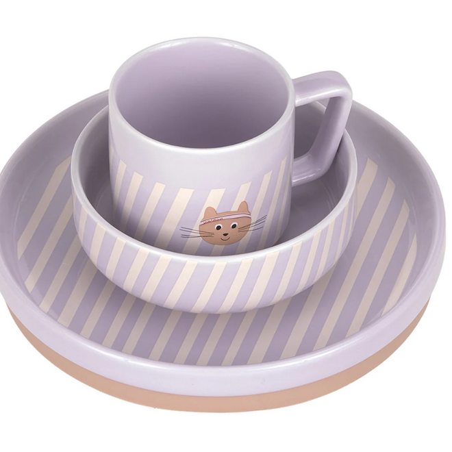 Lässig - Dish Set Porcelain Tiny Team Cat