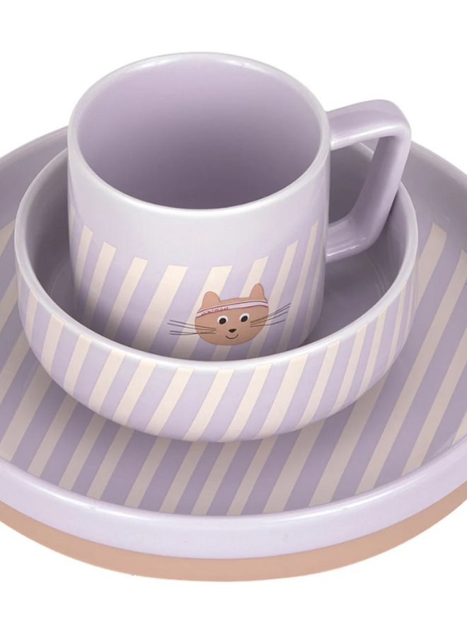 Lässig - Dish Set Porcelain Tiny Team Cat