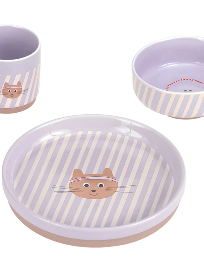 Lässig - Dish Set Porcelain Tiny Team Cat