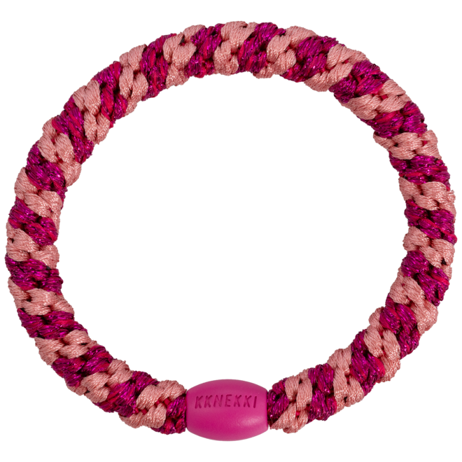KKNEKKI Stripe faded rose electric pink glitter