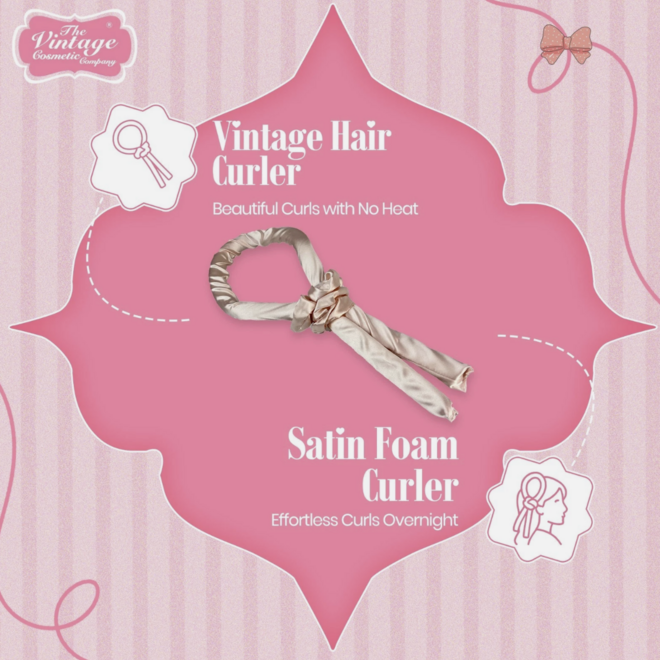 Upper Canada - Vintage Heatless Satin Foam Curler - Pink
