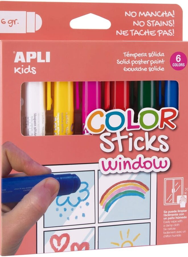 APLI - Color stick voor raam 6 kleuren