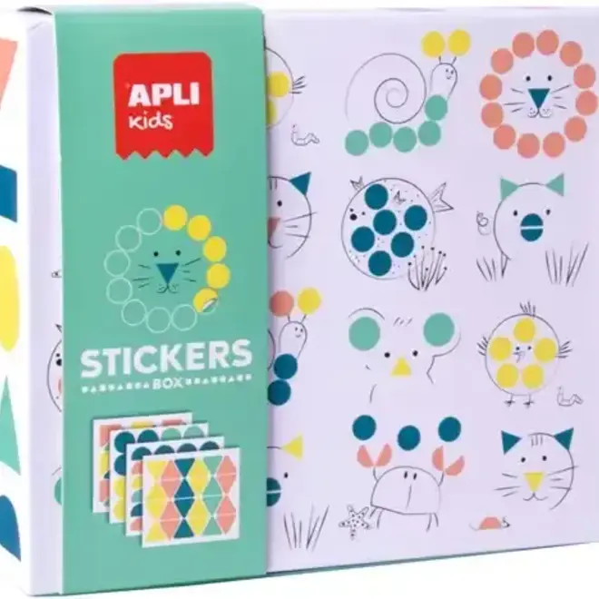 APLI - Animals stickerdoos met 8 kaarten