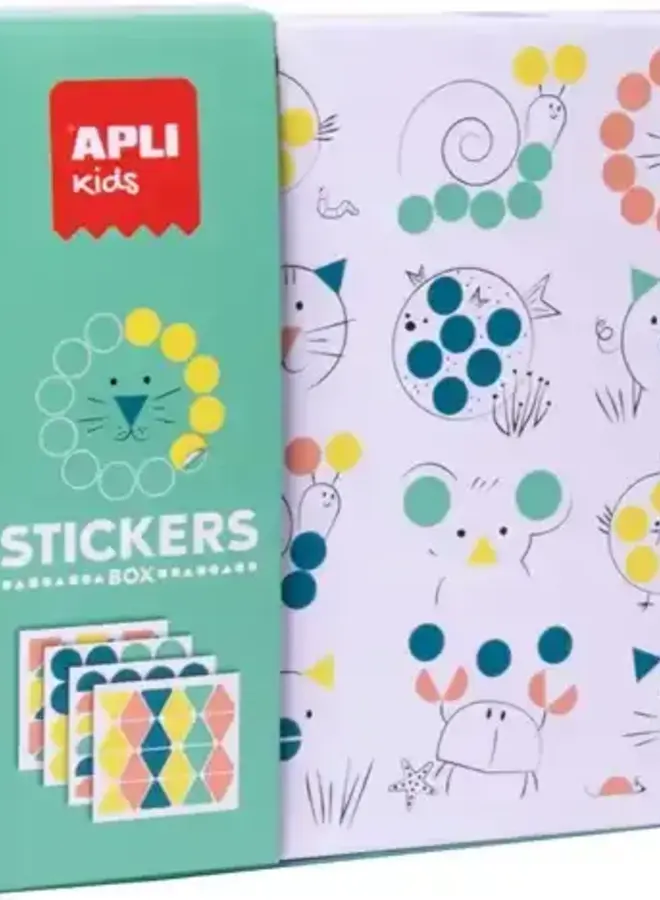 APLI - Animals stickerdoos met 8 kaarten