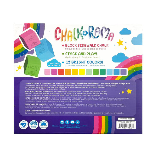 Ooly Chalk O Rama Sidewalk Chalk- set of 12