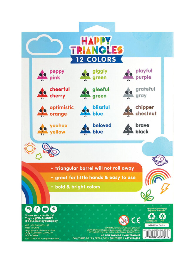 Ooly – Happy Triangles Jumbo Crayons