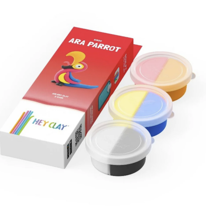 Hey Clay - Air dry clay Rainbow Ara Parrot (3 cans)