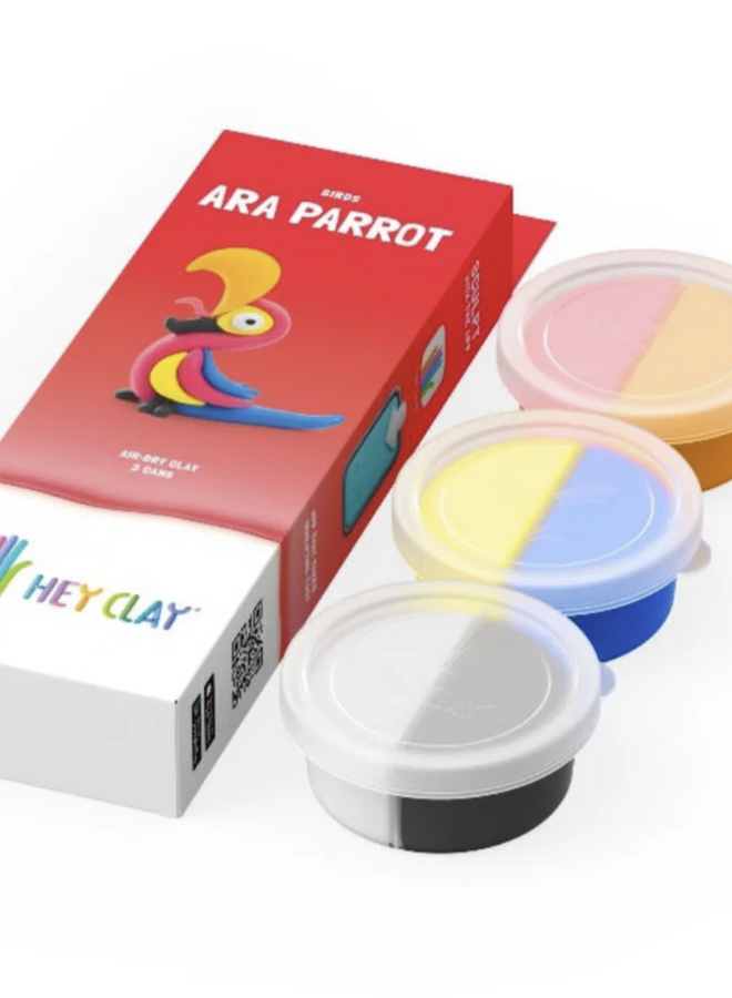 Hey Clay - Air dry clay Rainbow Ara Parrot (3 cans)