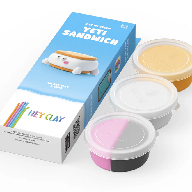 Hey Clay - Air dry Clay - Ice cream - Yeti (3 cans)