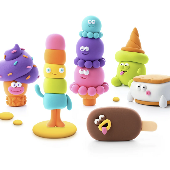 Hey Clay - Air dry Clay - Ice cream - Yeti (3 cans)