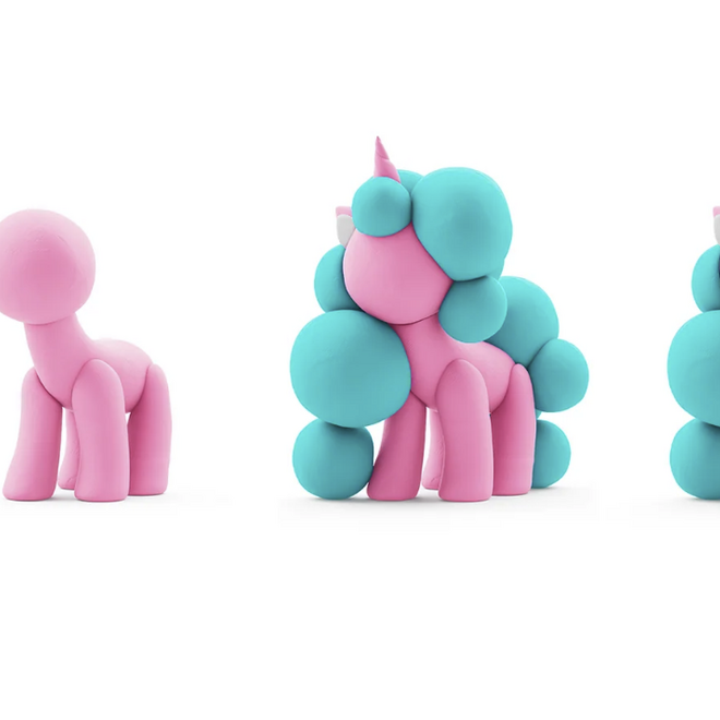 Hey Clay - Air dry clay Rainbow unicorn - Brighty (3 cans)