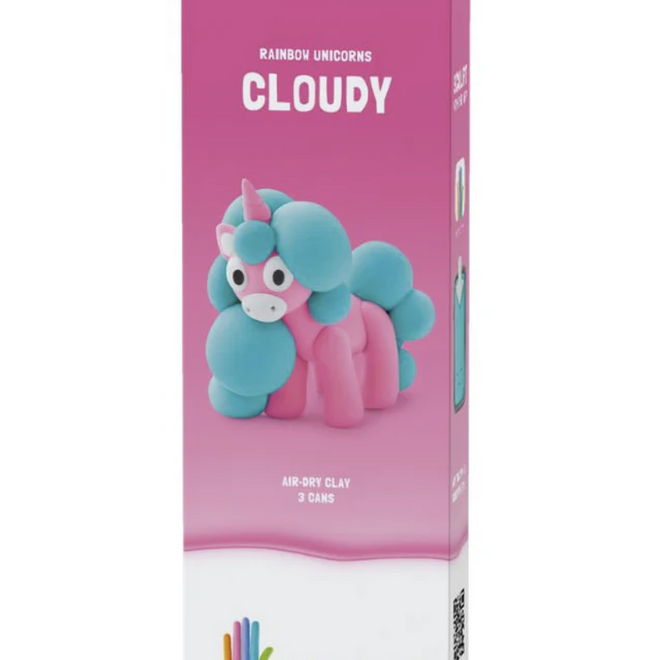 Hey Clay - Air dry Rainbow unicorn - Brighty (3 cans)