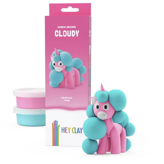 Hey Clay - Air dry clay Rainbow unicorn - Brighty (3 cans)