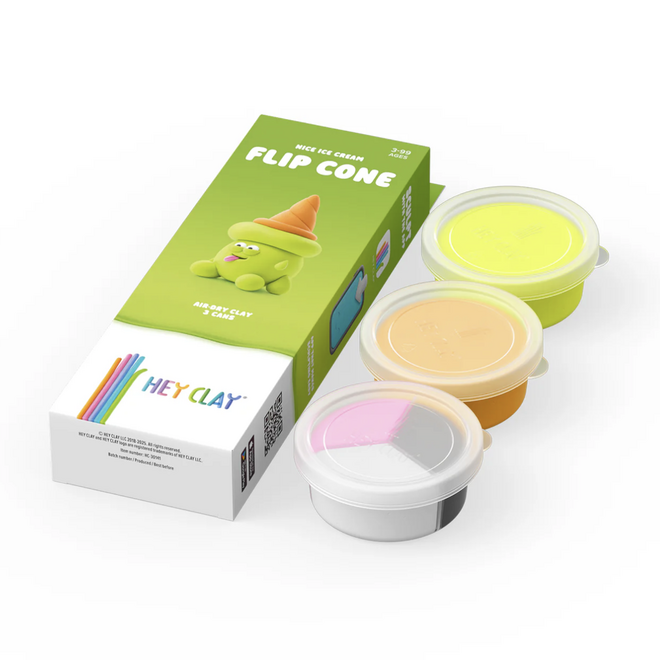 Hey Clay - Air dry clay Rainbow Ice Cream - Flipcone (3 cans)