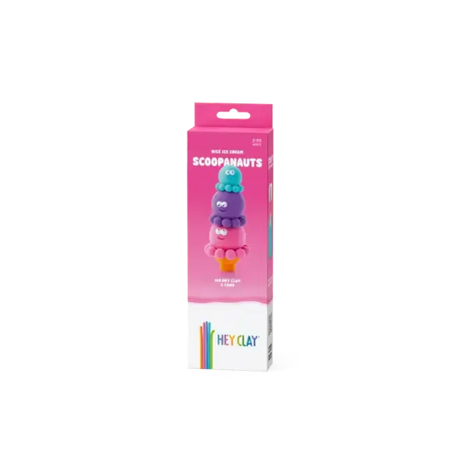 Hey Clay - Air dry Clay - Ice cream - Scoopanauts (3 cans)