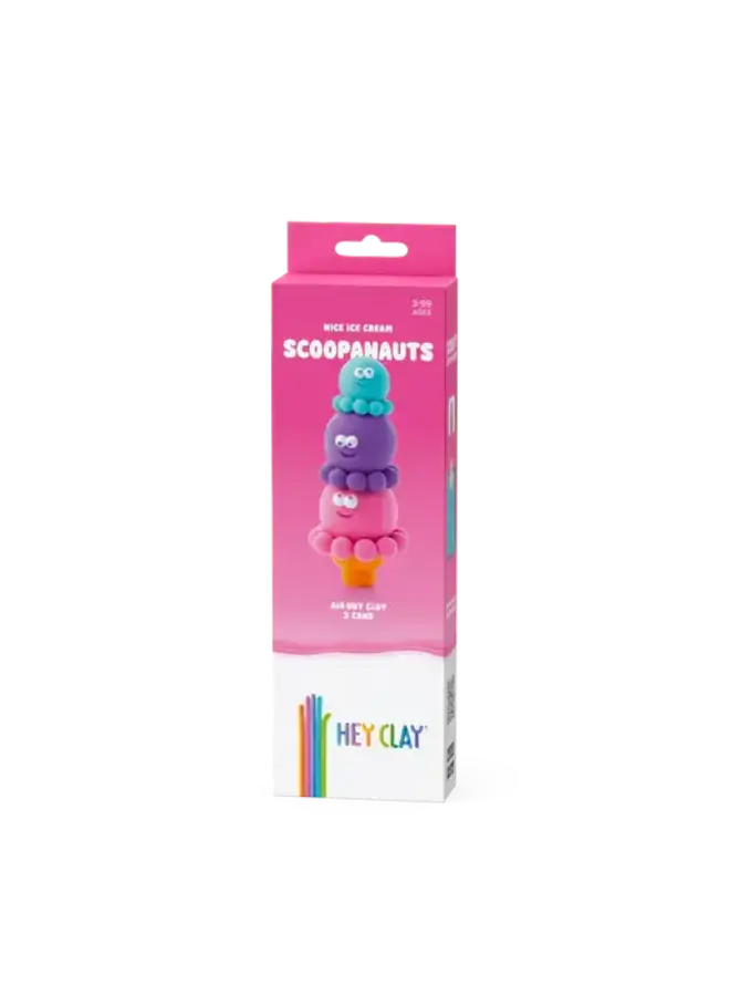 Hey Clay - Air dry Clay - Ice cream Scoopanauts (3 cans)