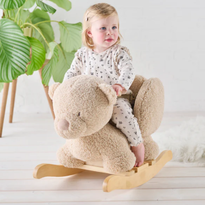 Nattou - TEDDY Schommelpaard beer ecru