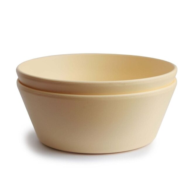 Mushie - Bowl round - Pale daffodil (2 pack)