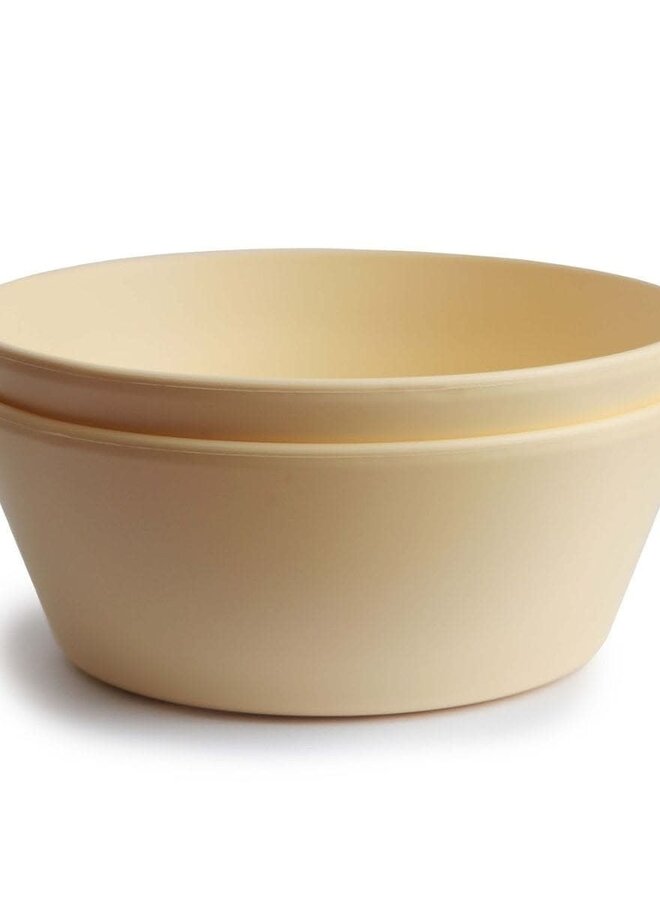Mushie - Bowl round - Pale daffodil (2 pack)