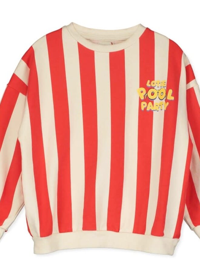Lötiekids - Sweatshirt Red stripes/Off white