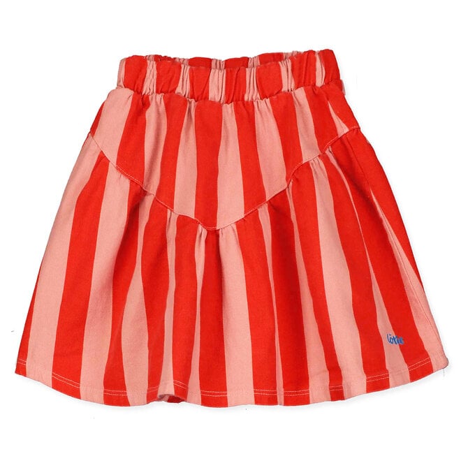 Lötiekids - Woven twill skirt Red stripes/Clay pink