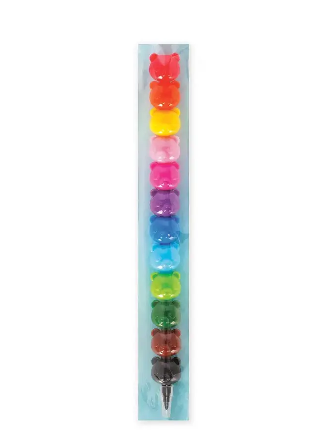Legami - 12 stackable crayons - Teddy bear