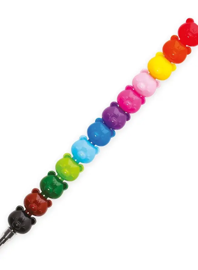Legami - 12 stackable crayons - Teddy bear