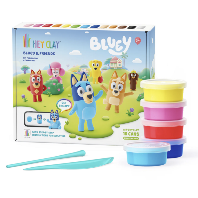 Hey Clay - Air dry clay -  Bluey & Friends Limited (15 cans)