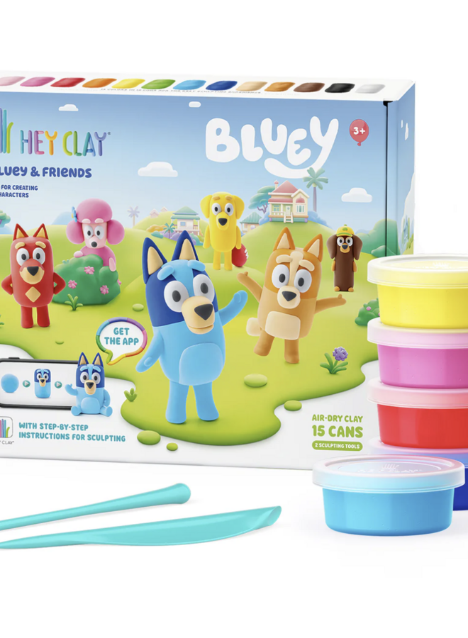 Hey Clay - Air dry clay -  Bluey & Friends Limited (15 cans)