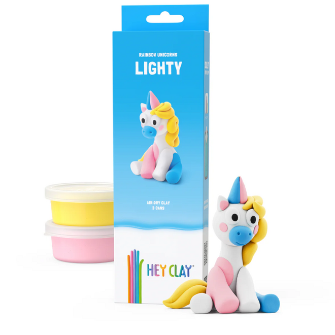 Hey Clay - Air dry clay Rainbow unicorn Lighty (3 cans)