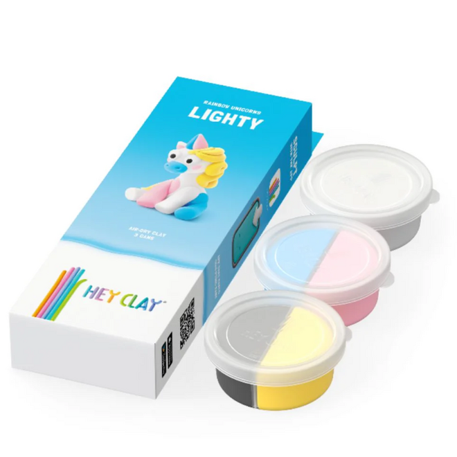 Hey Clay - Air dry clay Rainbow unicorn Lighty (3 cans)