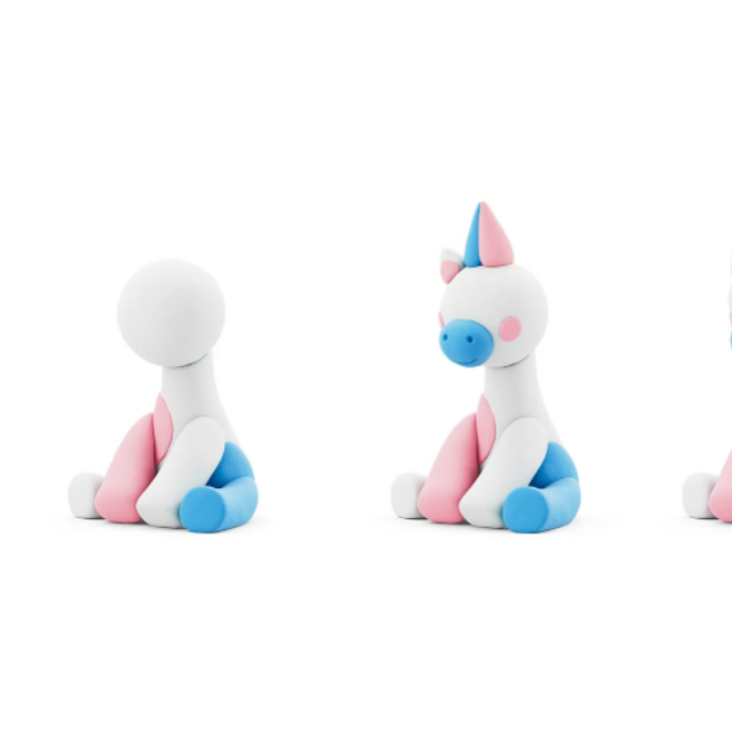 Hey Clay - Air dry clay Rainbow unicorn Lighty (3 cans)