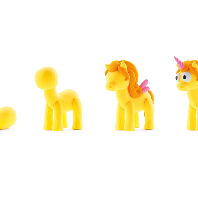 Hey Clay - Air dry clay Rainbow unicorn Sunny (3 cans)