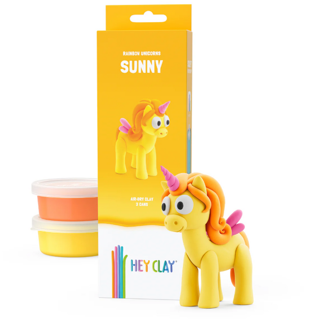 Hey Clay - Air dry clay Rainbow unicorn Sunny (3 cans)