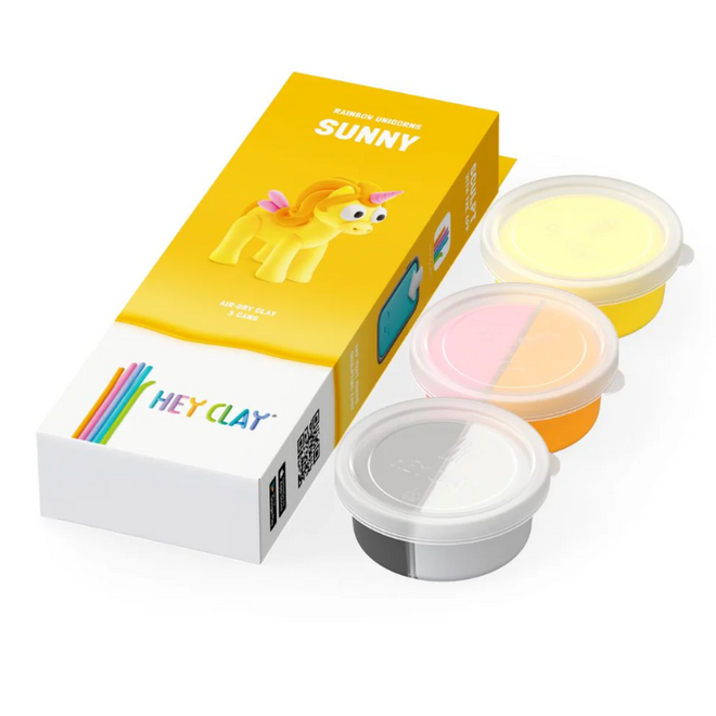 Hey Clay - Air dry clay Rainbow unicorn Sunny (3 cans)