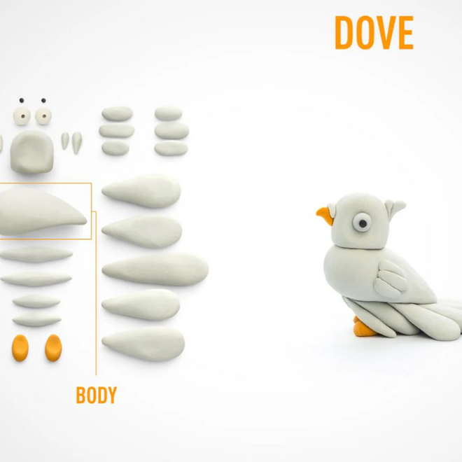 Hey Clay - Air dry clay Dove (3 cans)