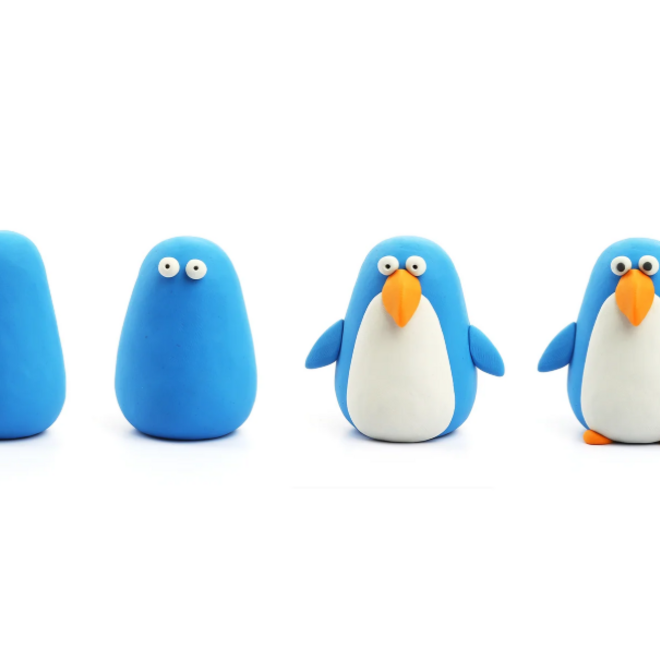 Hey Clay - Air dry clay Penguin (3 cans)