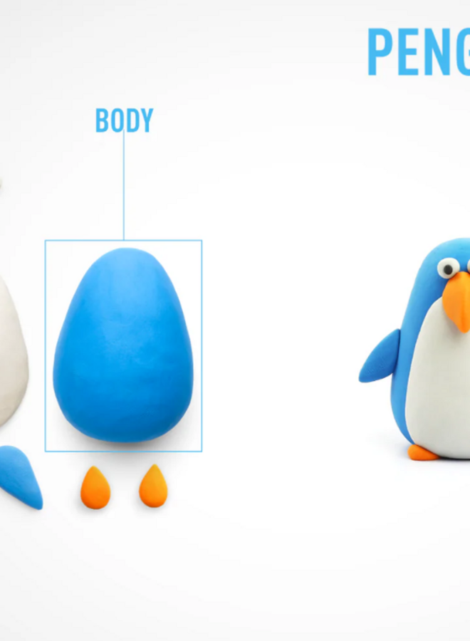 Hey Clay - Air dry clay Penguin (3 cans)