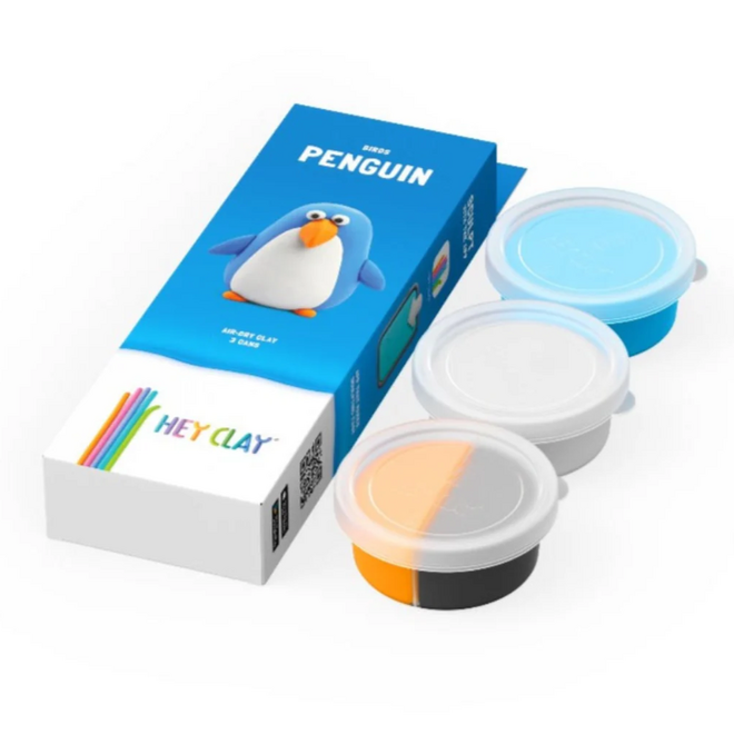 Hey Clay - Air dry clay Penguin (3 cans)