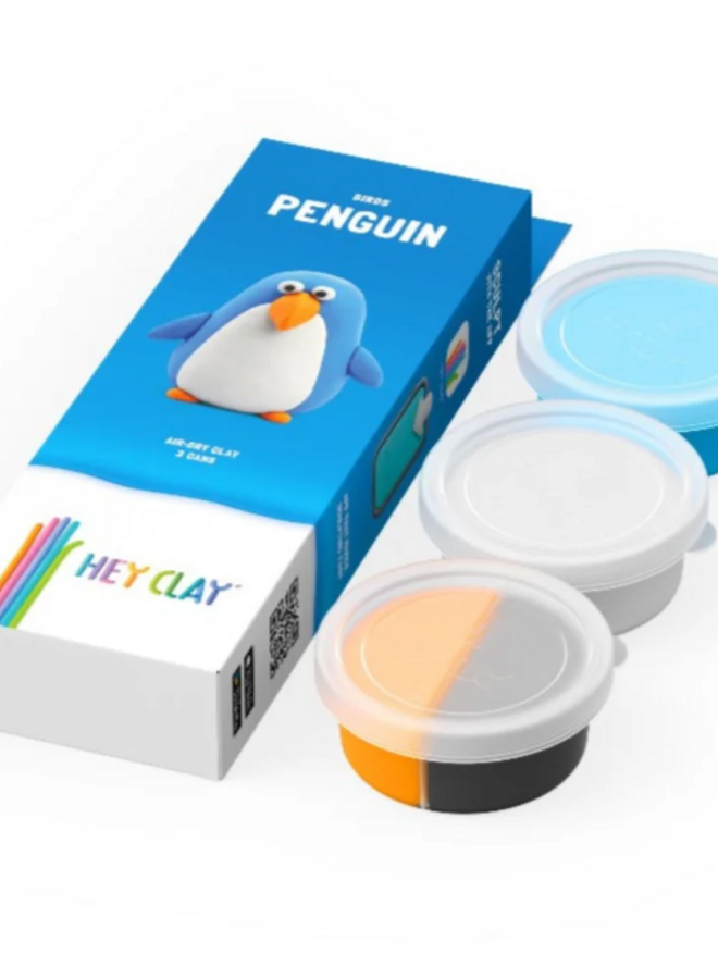 Hey Clay - Air dry clay Penguin (3 cans)