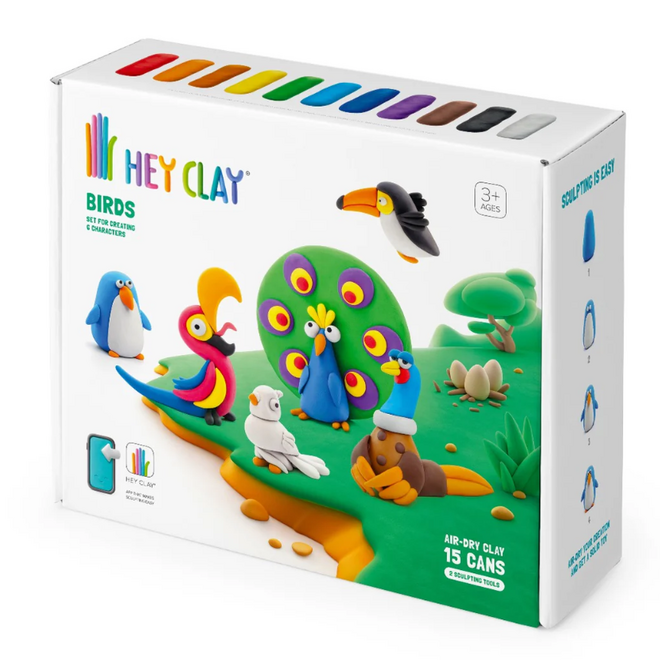 Hey Clay - Air dry clay -  Birds (15 cans)