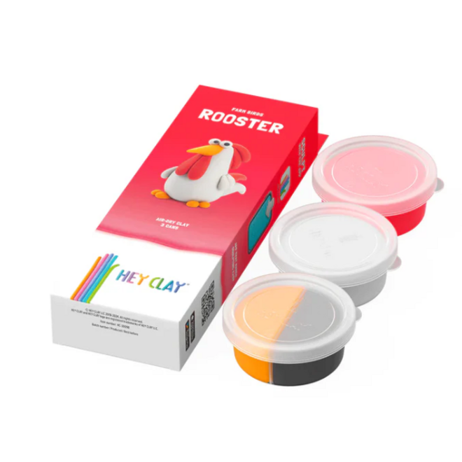 Hey Clay - Air dry clay -  Rooster  (3 cans)