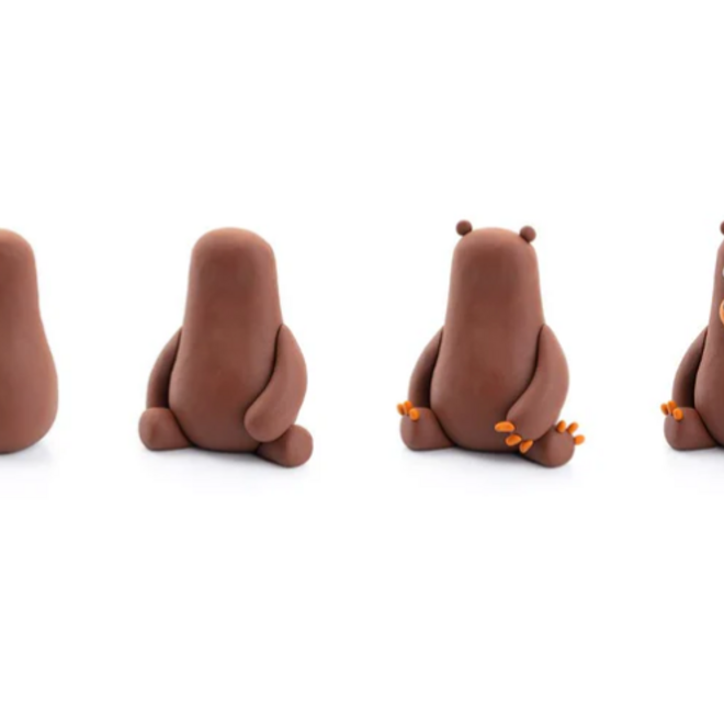 Hey Clay - Air dry clay Forest animals bear (3 cans)