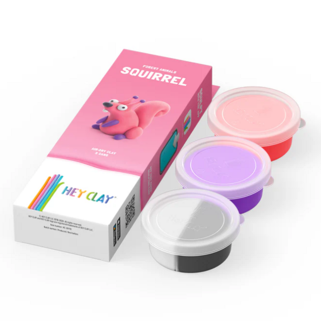 Hey Clay - Air dry clay Forest animals squirrel (3 cans)