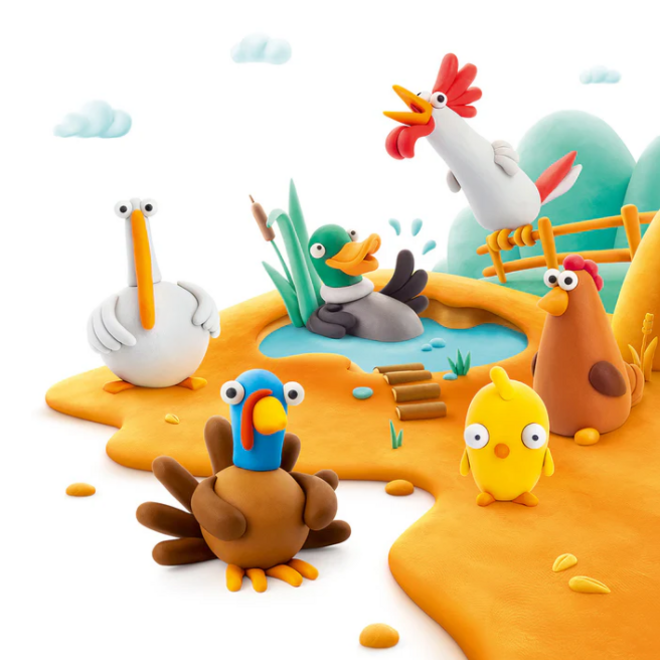 Hey Clay - Air dry clay Farm birds  (15 cans)