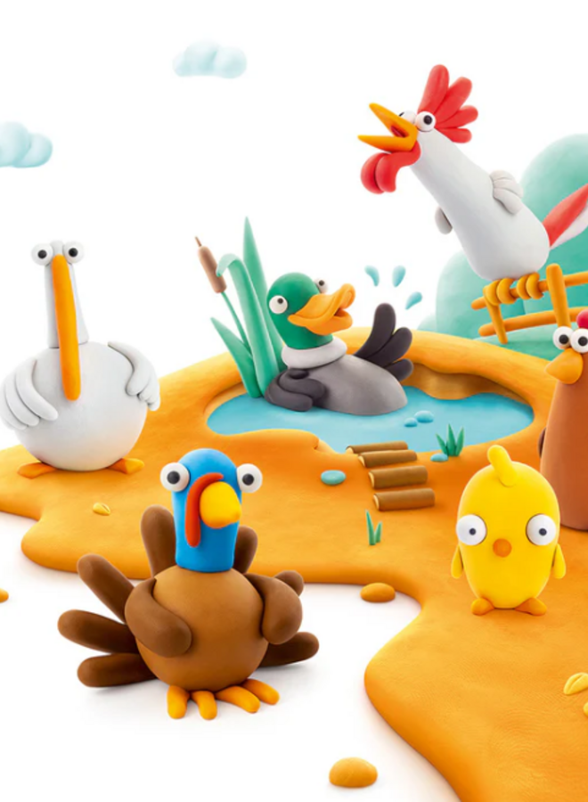 Hey Clay - Air dry clay Farm birds  (15 cans)