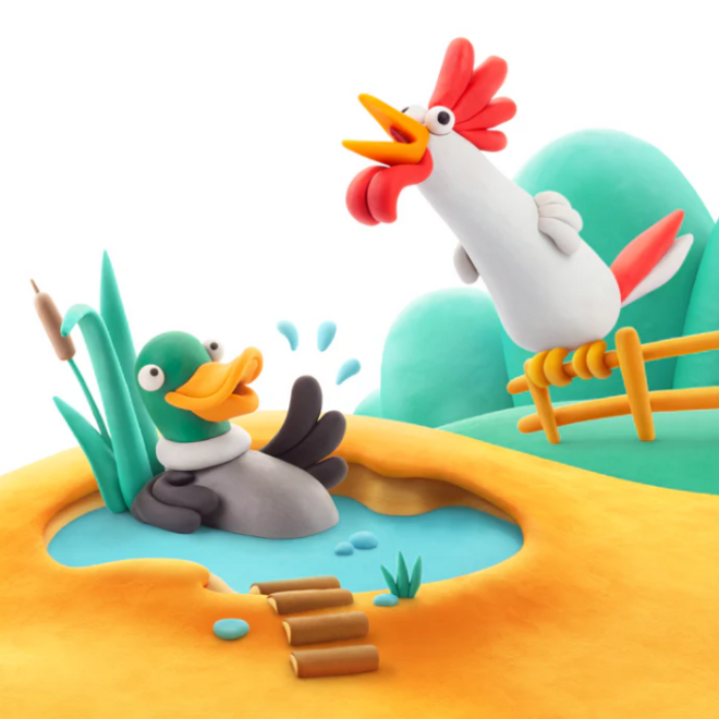 Hey Clay - Air dry clay Farm birds  (15 cans)