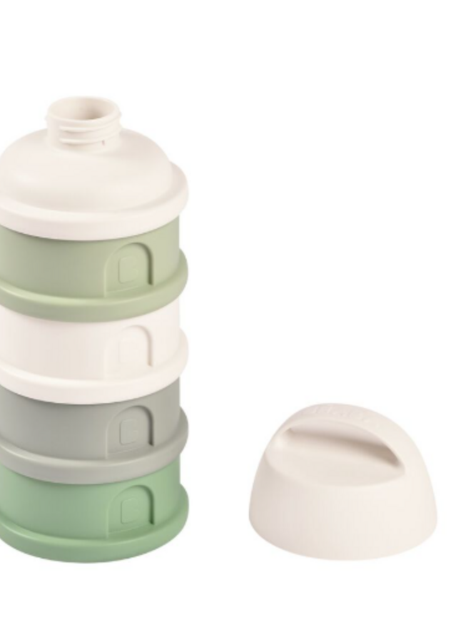 Béaba Doseerbox met 4 compartimenten cotton / sage green