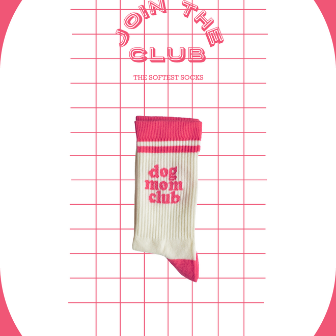 Join The Club - Soft socks 'Dog mom' pink