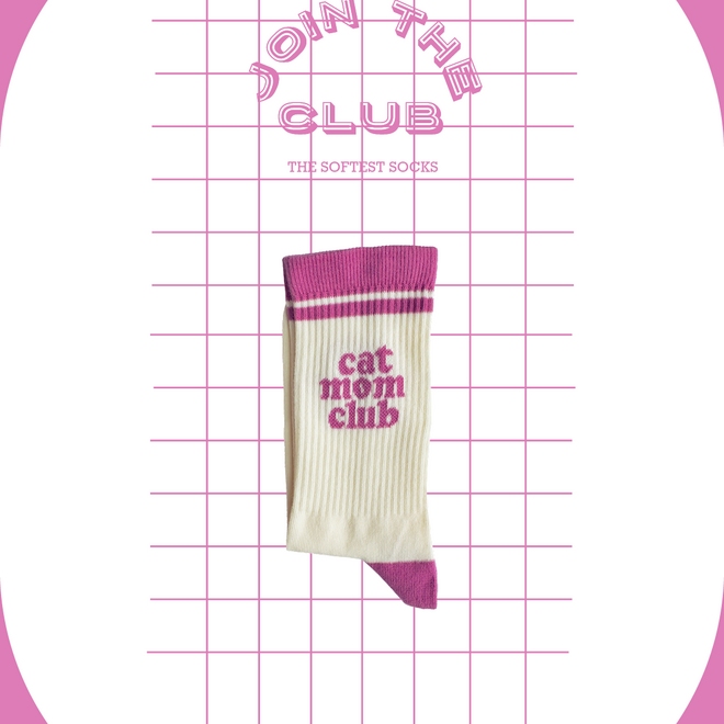 Join The Club - Soft socks 'Cat mom' pink